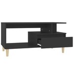 vidaXL Table basse Noir 90x49x45 cm Bois d'ingénierie