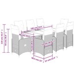 vidaXL Ensemble de bistro de jardin 9 Pièces coussins marron poly rotin