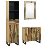 vidaXL Ensemble de mobilier de salle de bain 3 Pièces Marron Grand