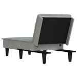 vidaXL Chaise longue gris clair velours
