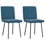 vidaXL Chaises à manger lot de 2 Bleu Velours