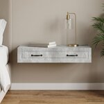 vidaXL Table d'appoint murale Gris béton 87 5 x 34 5 x 17 cm