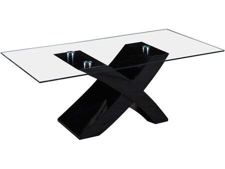 Table basse rectangulaire "Tina" - 117 x 62 x 45 cm - Noir / MDF laqué