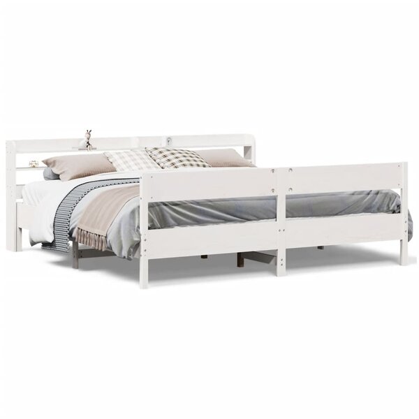 vidaXL Cadre de lit sans matelas blanc 180x200 cm bois massif de pin