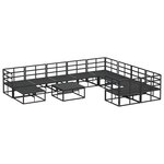 vidaXL Ensemble de canapé de jardin 11 Pièces Noir 70 x 70 x 32 cm