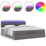 VidaXL Cadre de lit ottoman avec matelas gris 200x200 cm similicuir