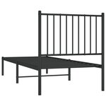 vidaXL Cadre de lit métal avec tête de lit noir 75x190 cm