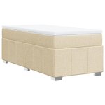 vidaXL Sommier à lattes de lit avec matelas Crème 90x200 cm Tissu