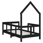 vidaXL Cadre de lit pour enfant noir 70x140 cm bois de pin massif