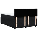 vidaXL Sommier à lattes de lit avec matelas Noir 140x190 cm Velours