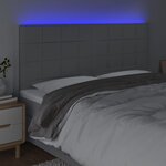 vidaXL Tête de lit à LED Gris clair 160x5x118/128 cm Tissu