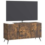 vidaXL Meuble TV Chêne fumé 99 x 34 5 x 50 cm Bois d'ingénierie