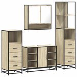 vidaXL Ensemble de meubles de salle de bain 4 Pièces chêne sonoma