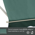 Store banne manuel inclinaison réglable aluminium polyester imperméabilisé 70L x 180l cm vert