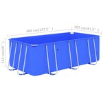 Vidaxl piscine avec cadre en acier 400x207x122 cm bleu