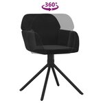 vidaXL Chaises pivotantes à manger lot de 2 Noir Velours