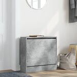 vidaXL Armoire à chaussures gris béton 60x21x57 cm bois d'ingénierie