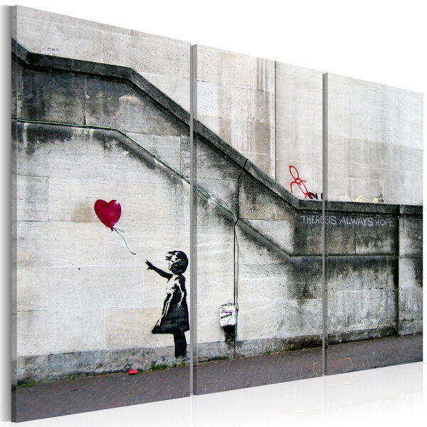 Tableau - girl with a balloon by banksy l x h en cm 90x60