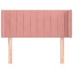 vidaXL Tête de lit avec oreilles Rose 93x16x78/88 cm Velours