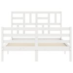 vidaXL Cadre de lit sans matelas blanc bois massif