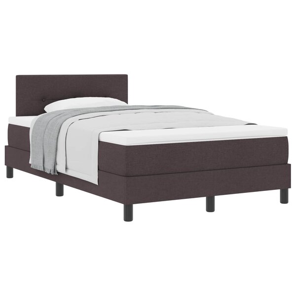 vidaXL Lit à ressorts avec tête de lit Marron foncé 120 x 190 cm tissu
