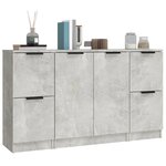 vidaXL Buffets 3 Pièces gris béton bois d'ingénierie