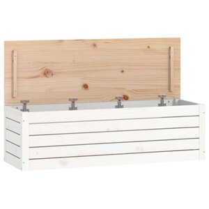 vidaXL Boîte de rangement Blanc 109x36 5x33 cm Bois massif de pin