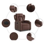 vidaXL Fauteuil inclinable électrique Marron Similicuir