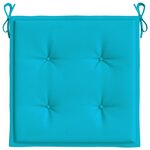 vidaXL Coussins de chaise de jardin lot de 2 turquoise 40x40x4cm tissu