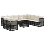 vidaXL Ensemble de canapé de jardin 11 Pièces Noir polyrotin
