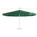 vidaXL Tissu de remplacement pour parasol d'extérieur Vert 515 cm