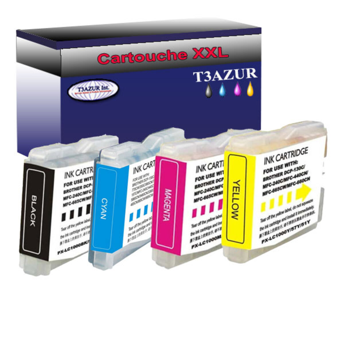 Set De 4 Cartouches D'encre Compatibles Brother - Pour MFC-440CN, 465CN, 5460CN - Neuf