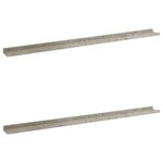 vidaXL Étagères murales 2 Pièces Gris béton 115x9x3 cm