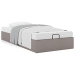 vidaXL Cadre de lit ottoman sans matelas taupe 100x200 cm tissu