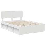 vidaXL Cadre de lit avec tête de lit Blanc 150 x 200 cm Pin massif