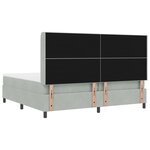 Lit Box Spring vidaXL avec Matelas & Lumière LED Gris Clair 200x200 cm Velours
