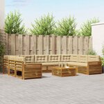 vidaXL Ensemble de canapés d'extérieur 10 Pièces Naturel et Beige