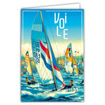 Carte VOILIER avec Enveloppe 12x17 5cm Pour sportif sportive Dériveur Multicoque Skiff Planche à voile Kitesurf Nautisme - Collection Passion Sports des Jeux Olympiques - Fabriqué en France