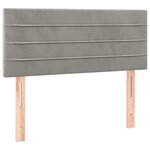 vidaXL Sommier à lattes de lit et matelas Gris clair 90x200 cm Velours