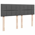 vidaXL Lit ottoman avec matelas et LED gris foncé 140x190 cm tissu
