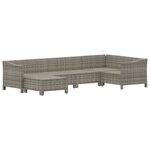 vidaXL Salon de jardin 6 Pièces avec coussins Gris Résine tressée