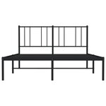 vidaXL Cadre de lit métal avec tête de lit noir 140x190 cm