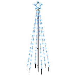 vidaXL Sapin de Noël avec piquet Bleu 108 LED 180 cm