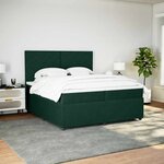 vidaXL Sommier à lattes de lit et matelas Vert foncé 200x200cm Velours