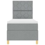 vidaXL Lit à ressorts avec matelas Gris clair 80 x 200 cm tissu