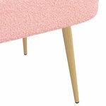 vidaXL Banc rembourré avec dossier Rose 110 x 60 x 76 cm Bouclé