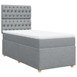 vidaXL Sommier à lattes de lit et matelas Gris clair 90x190 cm Tissu