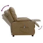 vidaXL Fauteuil inclinable électrique Cappuccino Similicuir