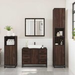 vidaXL Ensemble de meubles de salle de bain 3 Pièces Chêne marron