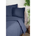 Parure de lit - housse de couette 220 x 240 + 2 taies d'oreiller 60 x 60 coton renforcé - Bleu